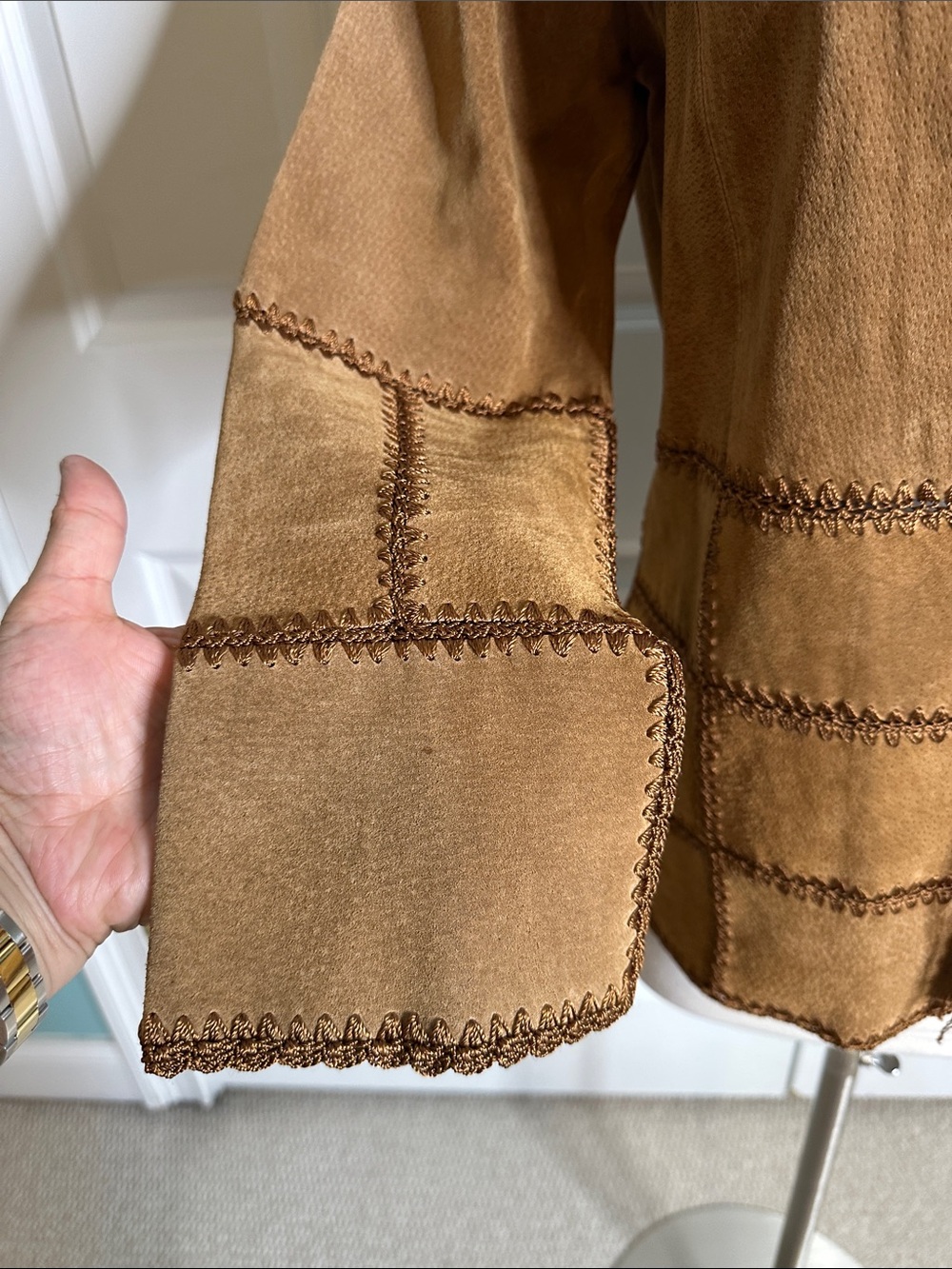 Outbrook Suede leather Blazer Jacket SzSmall - Picture 6 of 11